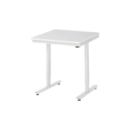 Rau Arbeitstisch Adlatus, elektrisch höhenverstellbar, 22 mm Spanplatte mit Melaminbelag, bis 150 kg, B 750 x T 800 x H 720-1120 mm, lichtgrau