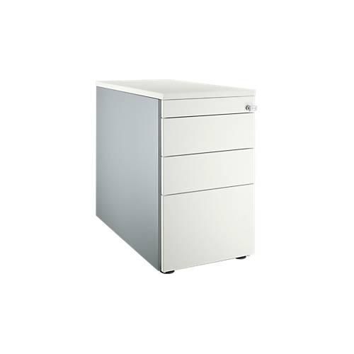Schäfer Shop Genius Standcontainer 1336, mit Griffnut, B 435 x H 717 mm, weißalu/weißalu/weiß