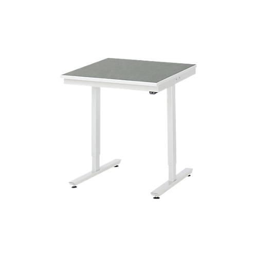 Rau Arbeitstisch Adlatus, elektrisch höhenverstellbar, 25 mm Spanplatte, Linoleumbelag, 150 kg, B 750 x T 800 x H 720-1120 mm, hellgrau/lichtgrau