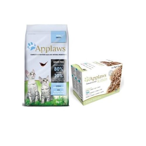 Applaws Kitten Mischfütterungs-Set Applaws Kitten Huhn 2kg + Applaws Kitten Auswahl 6x70g