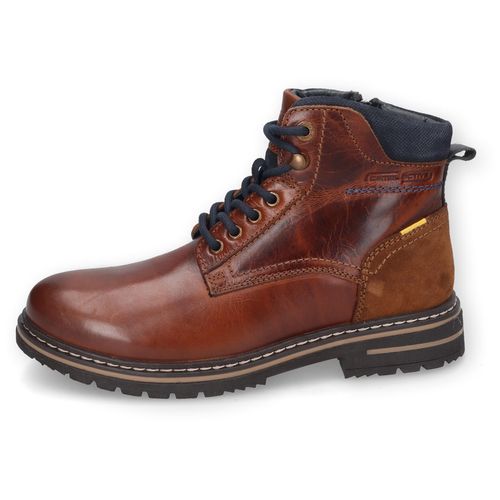 Schnürboots CAMEL ACTIVE, Herren, Gr. 45, braun (cognac, blau), Leder, used, Basic, Schuhe, Winterstiefel, Freizeitstiefel mit markanter Laufsohle, Topseller