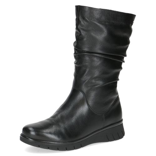 Winterstiefel CAPRICE Gr. 39, schwarz Damen Schuhe Keilabsatz, Langschaftstiefel, Komfortstiefel in Weite H (sehr weit)