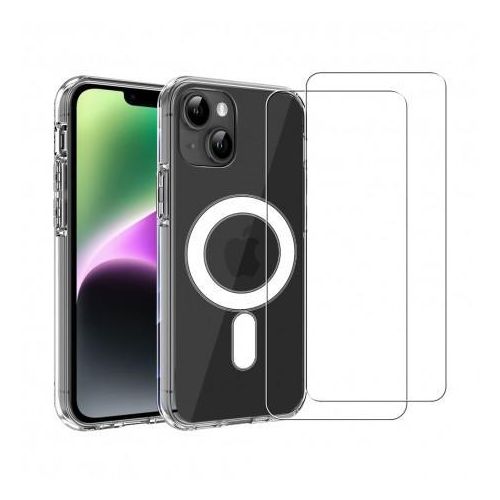 Hülle iPhone 14 und 2 schutzfolien - TPU - Transparent