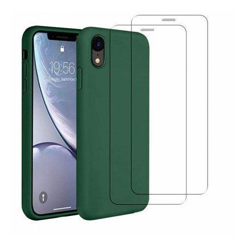 Hülle iPhone XR und 2 schutzfolien - Silikon - Grün