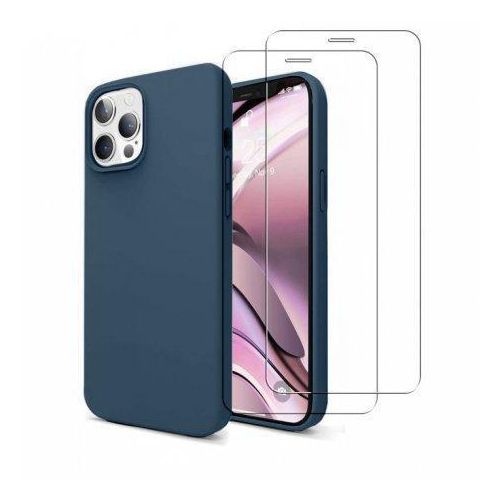 Hülle iPhone 13 Pro und 2 schutzfolien - Silikon - Blau