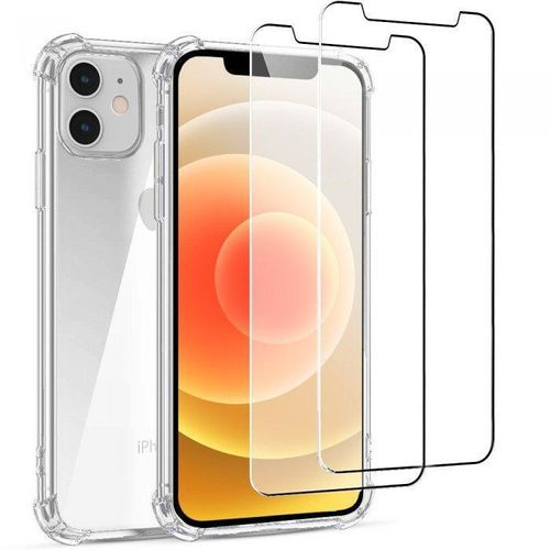Hülle iPhone 12 mini und 2 schutzfolien - TPU - Transparent