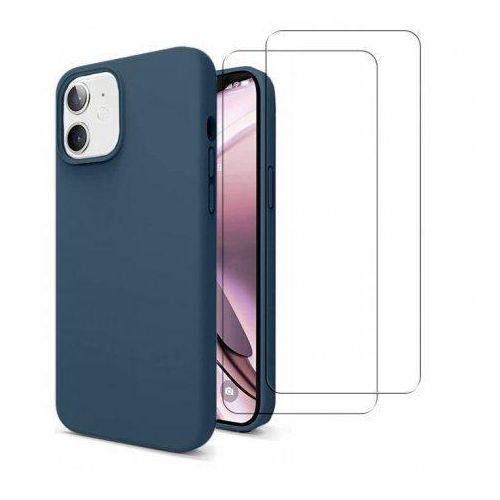 Hülle iPhone 11 und 2 schutzfolien - Silikon - Blau