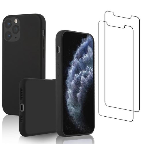 Hülle iPhone 11 Pro Max und 2 schutzfolien - Silikon - Schwarz