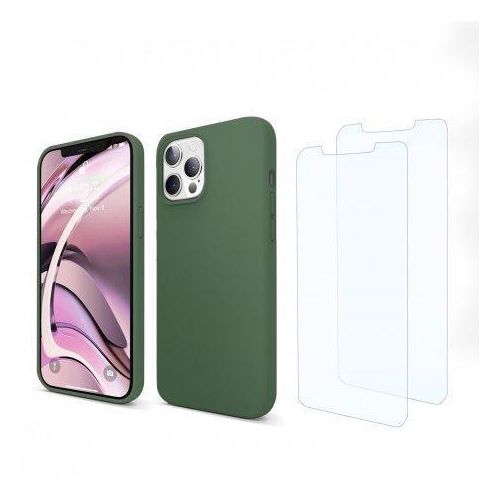 Hülle iPhone 13 Pro und 2 schutzfolien - Silikon - Grün