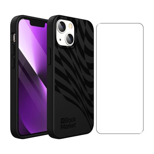 Back Market Hülle iPhone 13 und schutzfolie - Recycelter Kunststoff - Schwarz