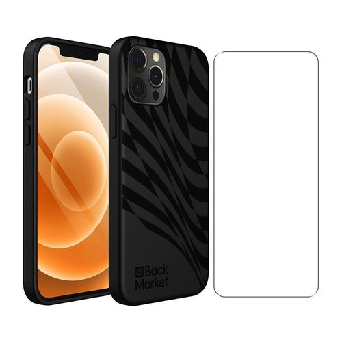 Back Market Hülle iPhone 12 / iPhone 12 Pro und schutzfolie - Recycelter Kunststoff - Schwarz
