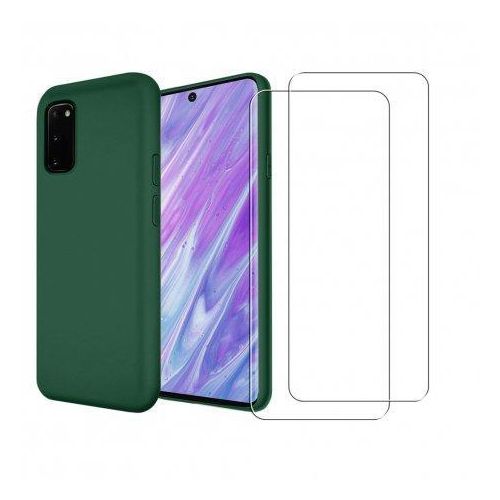 Hülle Galaxy S20 und 2 schutzfolien - Silikon - Grün