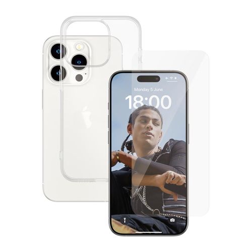 Hülle 360 iPhone 15 Pro und schutzfolie - TPU - Transparent