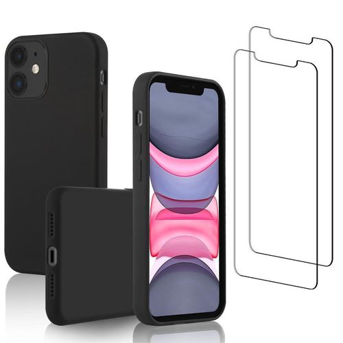 Hülle iPhone 11 und 2 schutzfolien - Silikon - Schwarz