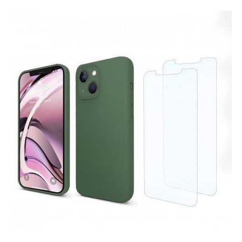 Hülle iPhone 13 mini und 2 schutzfolien - Silikon - Grün