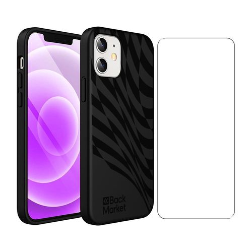 Back Market Hülle iPhone 12 mini und schutzfolie - Recycelter Kunststoff - Schwarz