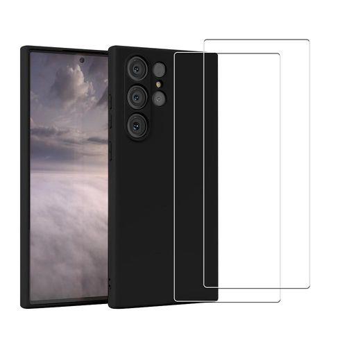 Hülle Galaxy S23 Ultra und 2 schutzfolien - Silikon - Schwarz