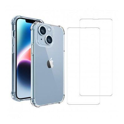 Hülle iPhone 14 und 2 schutzfolien - TPU - Transparent