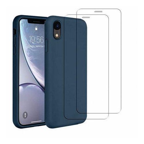 Hülle iPhone XR und 2 schutzfolien - Silikon - Blau