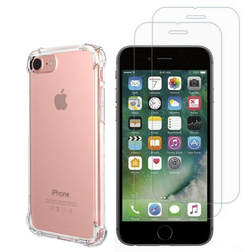 Hülle iPhone 8 und 2 schutzfolien - TPU - Transparent