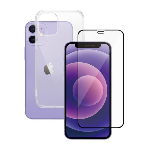Hülle 360 iPhone 12 mini und schutzfolie - TPU - Transparent