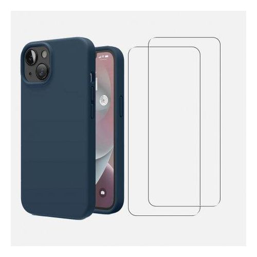 Hülle iPhone 14 und 2 schutzfolien - TPU - Blau