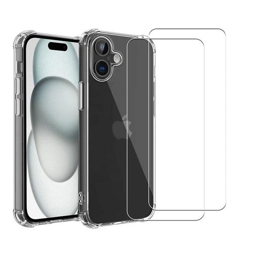 Hülle iPhone 16 und 2 schutzfolien - TPU - Transparent