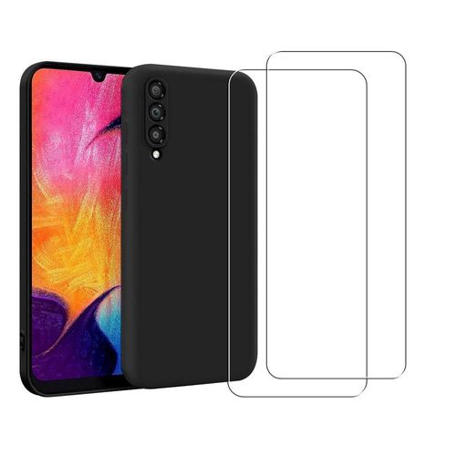 Hülle Galaxy A50 und 2 schutzfolien - Silikon - Schwarz