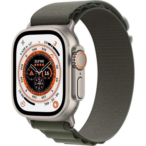 Apple Watch Ultra (2022) GPS + Cellular 49 mm - Titan Titan Natur - Alpine loop Grün