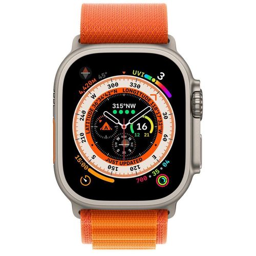 Apple Watch Ultra (2022) GPS + Cellular 49 mm - Titan Titan Natur - Alpine loop Orange