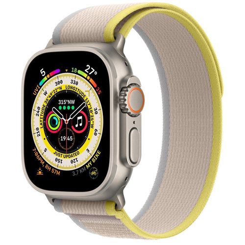 Apple Watch Ultra (2022) GPS + Cellular 49 mm - Titan Titan Natur - Trail loop Gelb