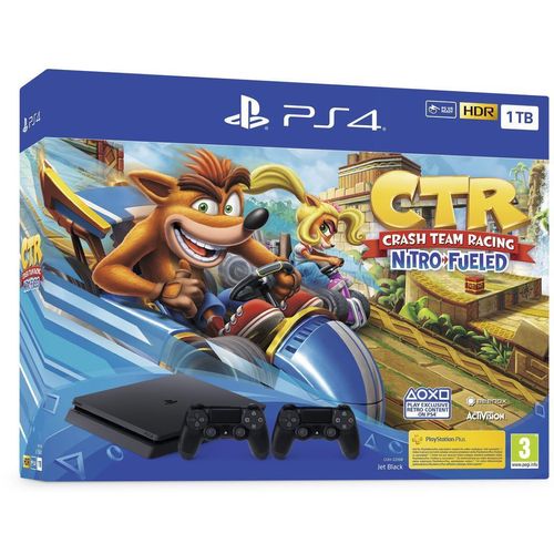 PlayStation 4 Slim 1000GB - Schwarz + Crash Team Racing Nitro-Fueled