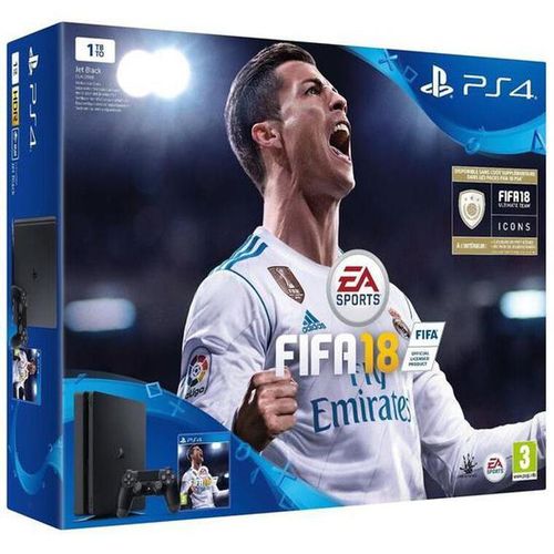 PlayStation 4 Slim 1000GB - Schwarz + FIFA 18