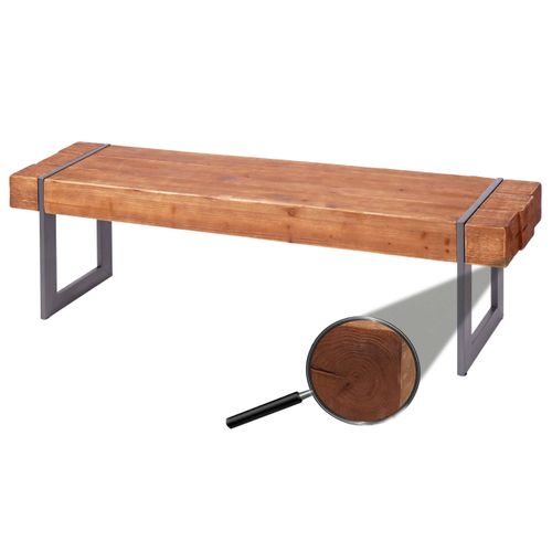 Sitzbank HWC-A15, Esszimmerbank Bank, Tanne Holz rustikal massiv MVG- braun 160cm