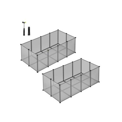 SONGMICS 2er set L-XL Freigehege mit Bodenplatten