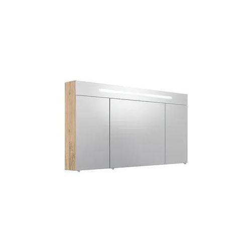 Spiegelschrank mit beleuchteter Blende, 3 Türen, Asteiche 1200 x 740 x 160 mm - 93 157 17