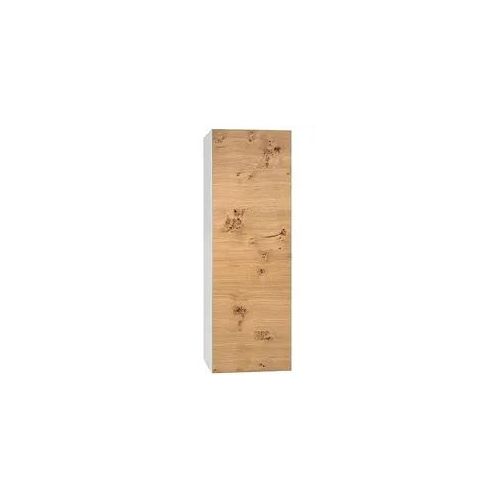 Hochschrank ELA mit Softclose, Korpus weiß seidenmatt, Front Eiche Furnier hell, 400 x 1200 x 350 mm - 93 139 08