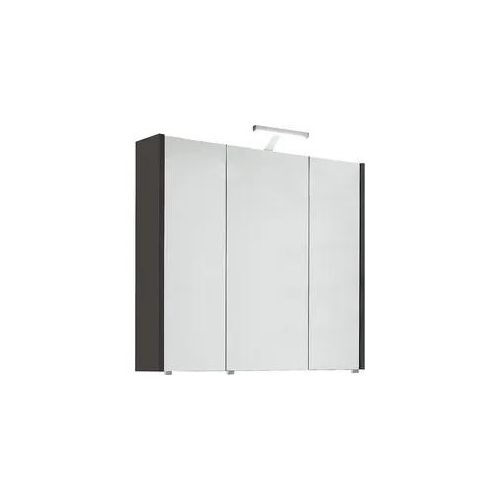 Spiegelschrank mit Beleuchtung anthrazit matt, 3 Türen, 850 x 750 x 188 mm