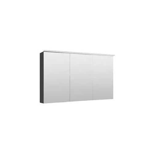 Spiegelschrank Lossa mit LED-Aufsatzleuchte, 3 Türen, anthrazit matt, 1200 x 750 x 194 mm