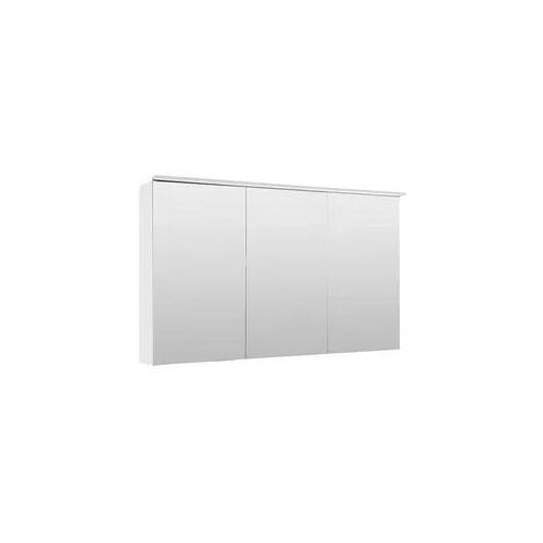 Spiegelschrank Lossa mit LED-Aufsatzleuchte, 3 Türen, weiß matt, 1200 x 750 x 194 mm