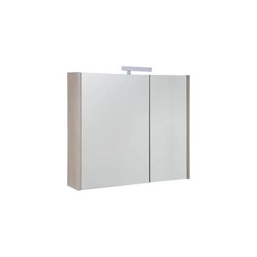 Spiegelschrank Akira mit LED-Beleuchtung, 2 Türen, Ulme Rousseau, 800 x 700 x 155 mm - 93 192 09