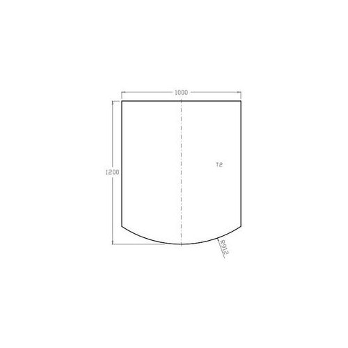 Bodenplatte aus Sicherheitsglas 6 mm - 1.200 x 1.000 mm mit Facette 18 mm für Kaminofen