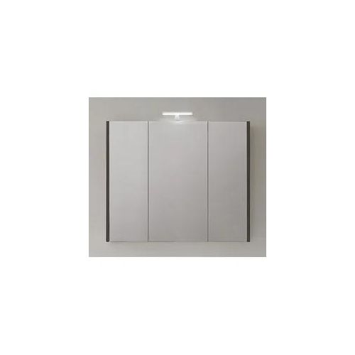 Spiegelschrank mit Beleuchtung anthrazit Hochglanz, 3 Türen, 950 x 750 x 188 mm