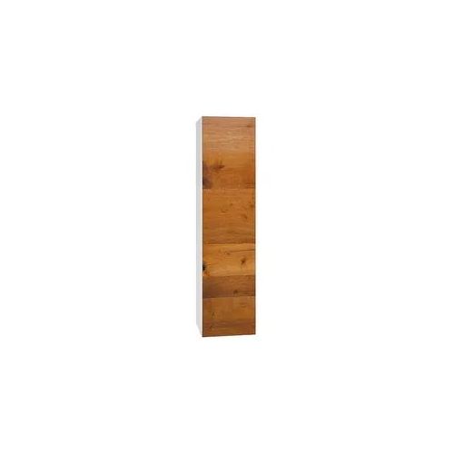 Hochschrank ELA mit Softclose, Korpus weiß seidenmatt, Front Eiche Furnier dunkel, 400 x 1600 x 350 mm - 93 139 31