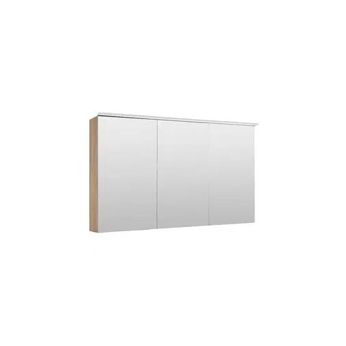 Spiegelschrank Lossa mit LED-Aufsatzleuchte, 3 Türen, asteiche cortina, 1200 x 750 x 194 mm