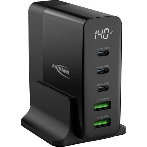 Ansmann Desktop Ladegerät mit Display DC5140PD 140W USB-Ladegerät 140 W Innenbereich Anzahl Ausgänge: 5 x USB, USB-C®