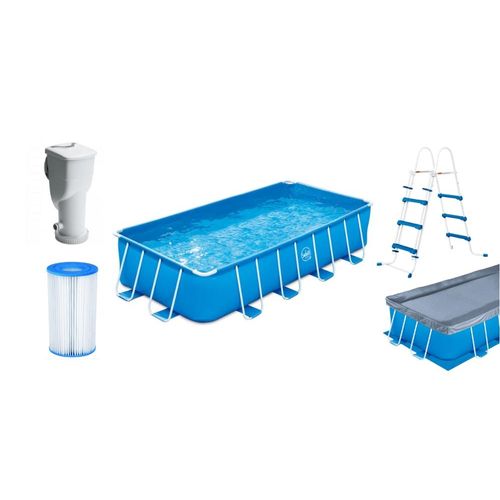 Framepool MOUNTFIELD Schwimmbecken Gr. B/H/L: Breite 244cm x Höhe 107cm x Länge 488cm, 11300 l, blau BxLxH: 244x488x107 cm