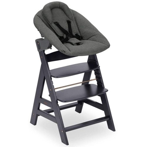 Hochstuhl HAUCK "Alpha Newborn Set Plus, Dark Grey" Gr. B/H/T: 49cm x 93,5cm x 65cm, grau (dark grey) Baby Stühle mit Newborn Aufsatz; FSC - schützt Wald weltweit