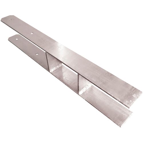 H-Pfostenanker KARIBU, silber (silberfarben), H: 60cm, Stahl, Bodenanker