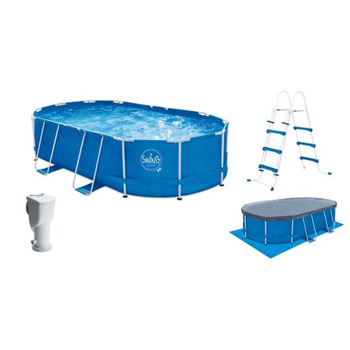 Ovalpool MOUNTFIELD Schwimmbecken Gr. B/H/L: Breite 305cm x Höhe 107cm x Länge 488cm, 11400 l, blau 305x488x107 cm